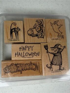 Stampin’ Up! Vintage Halloween Wood Mount Rubber Set (6) – 2000